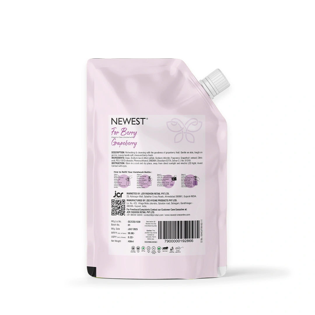 NEWEST FOR BERRY GRAPEBERRY HANDWASH REFILL PACK (450 ML)
