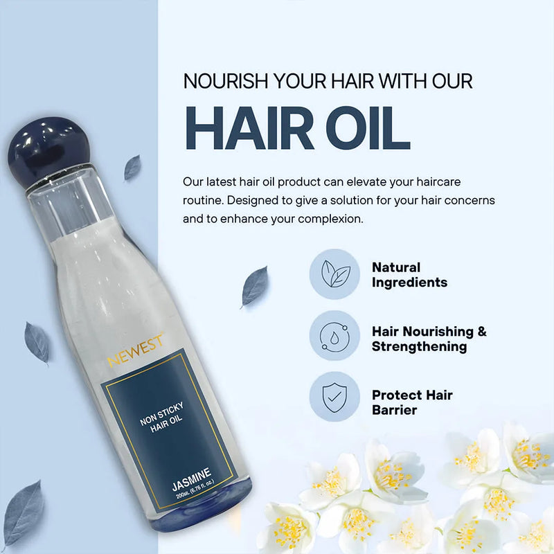 NEWEST NON STICK HAIR OIL JASMINE 200ML