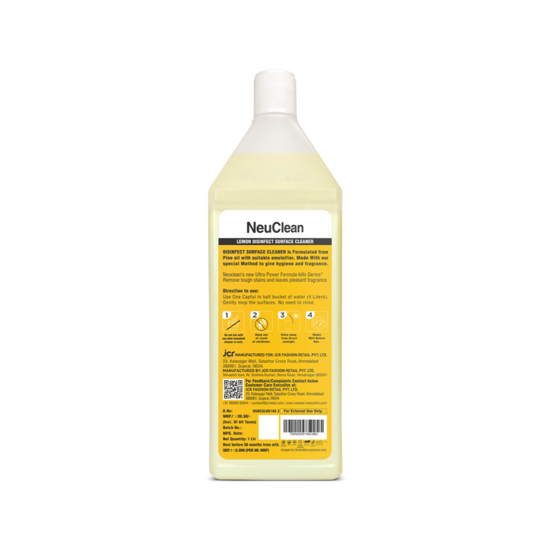 NEUCLEAN DISINFECT SURFACE CLEANER 10X ULTRA POWER- Lemon (1L)