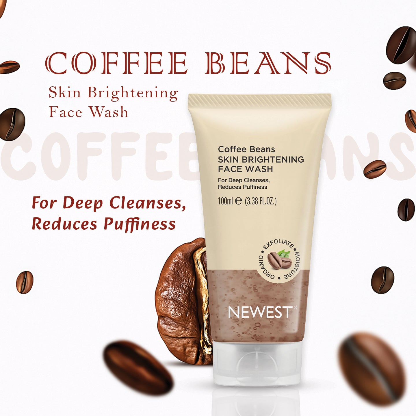NEWEST COFFEE BEANS SKIN BRIGHTENING FACE FASH (100 ML)