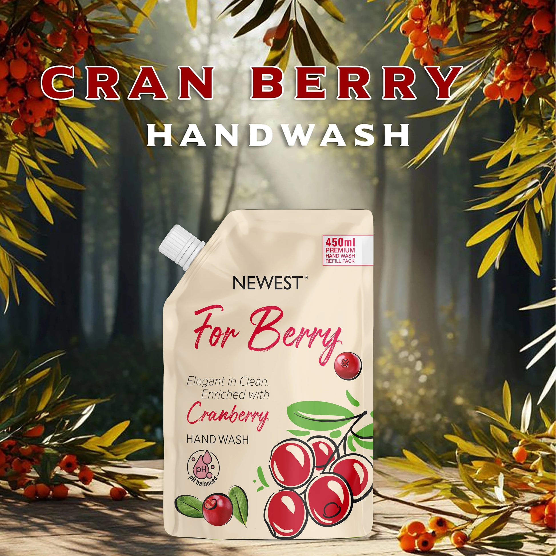 NEWEST FOR BERRY CRANBERRY HANDWASH REFILL PACK (450 ML)