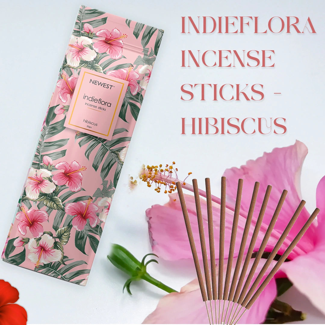 NEWEST INDIEFLORA INCENSE STICKS - HIBISCUS (50GM)