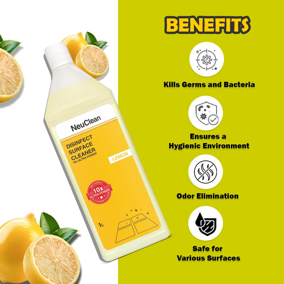 NEUCLEAN DISINFECT SURFACE CLEANER 10X ULTRA POWER- Lemon (1L)