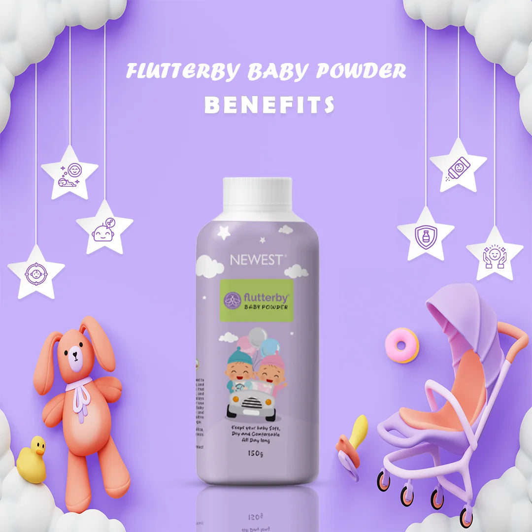 NEWEST FLUTTERBY BABY POWDER 150G