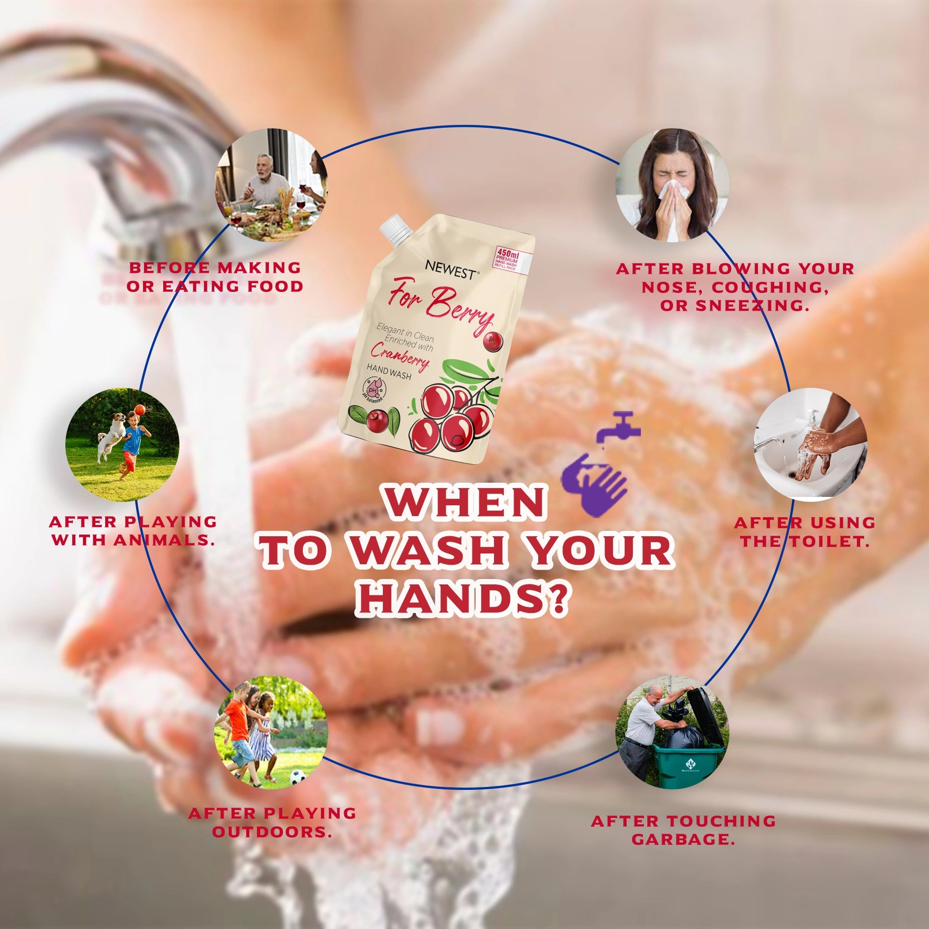 NEWEST FOR BERRY CRANBERRY HANDWASH REFILL PACK (450 ML)