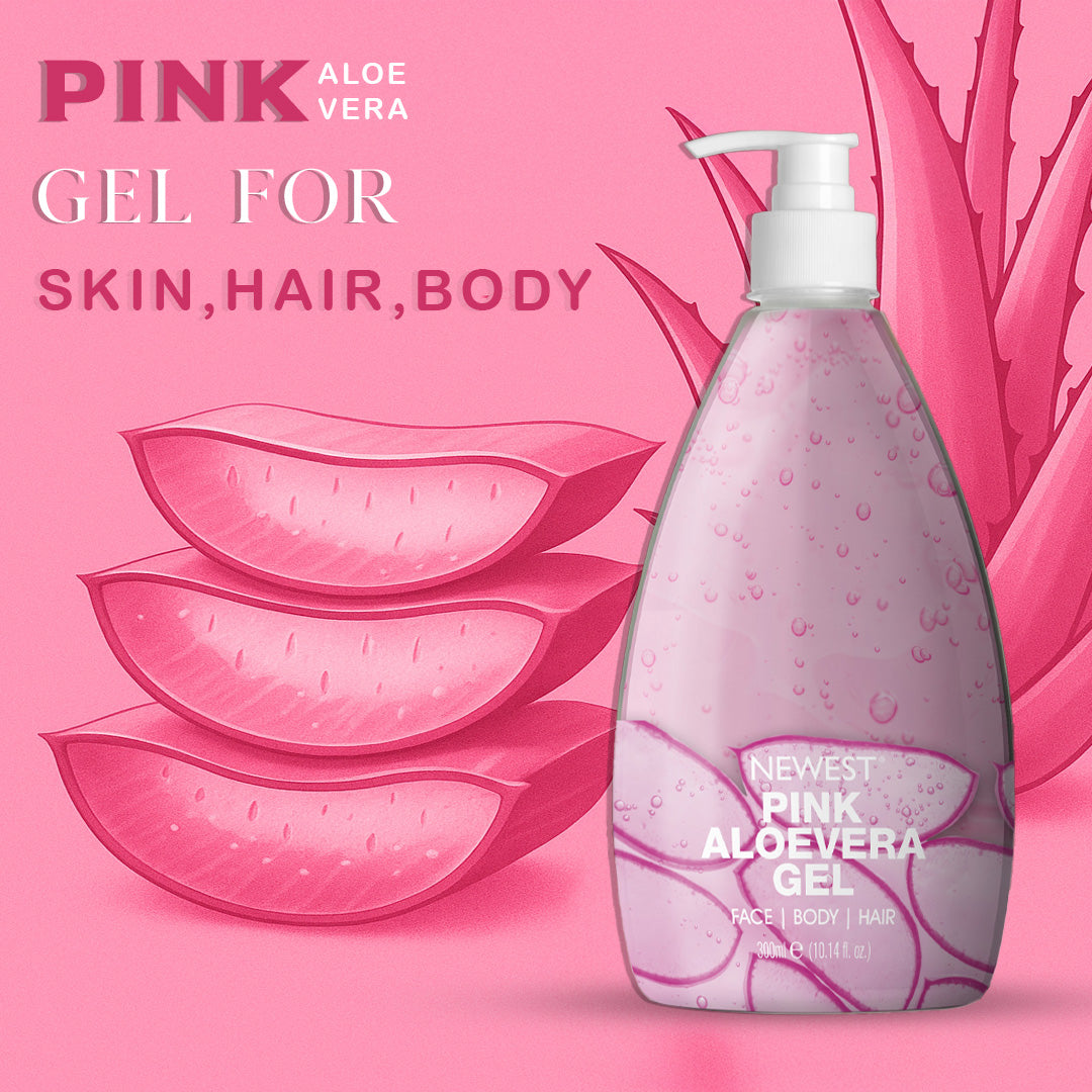 NEWEST PINK ALOE VERA GEL FOR SKIN,HAIR,BODY 300ML