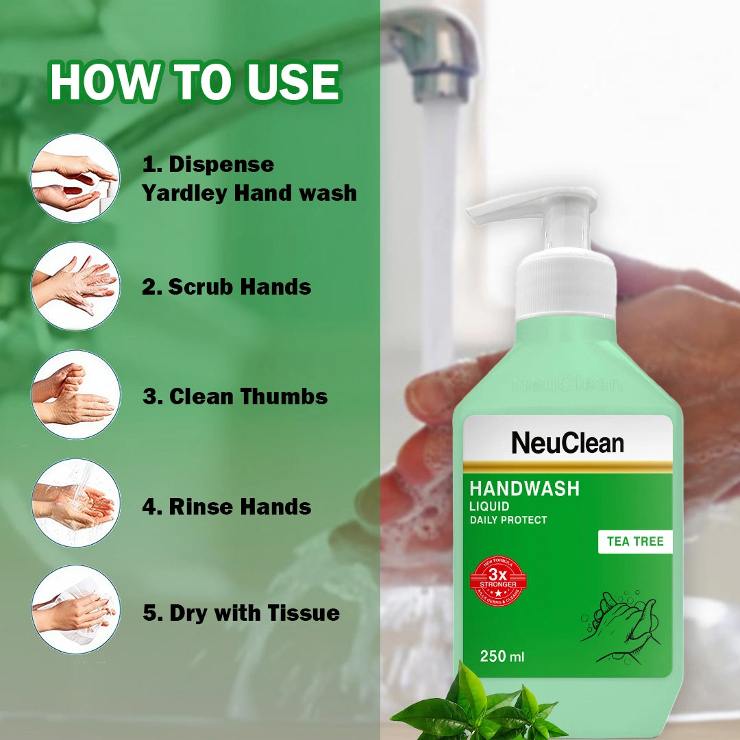 NEUCLEAN  HANDWASH LIQUID DAILY PROTECT TEA TREE 250ML