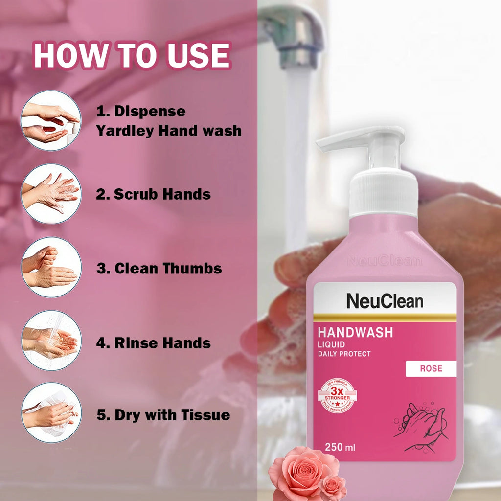 NEUCLEAN HANDWASH LIQUID DAILY PROTECT ROSE 250ML