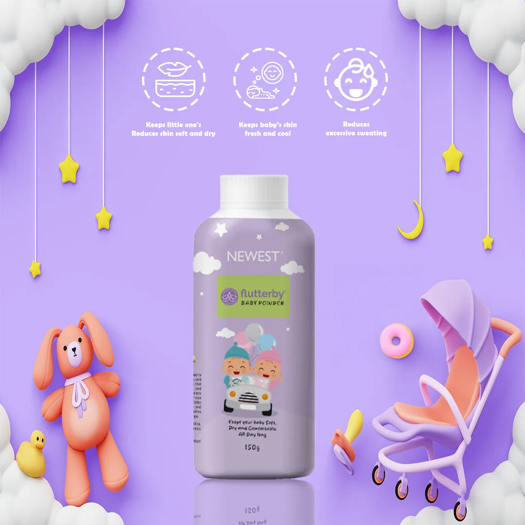 NEWEST FLUTTERBY BABY POWDER 150G