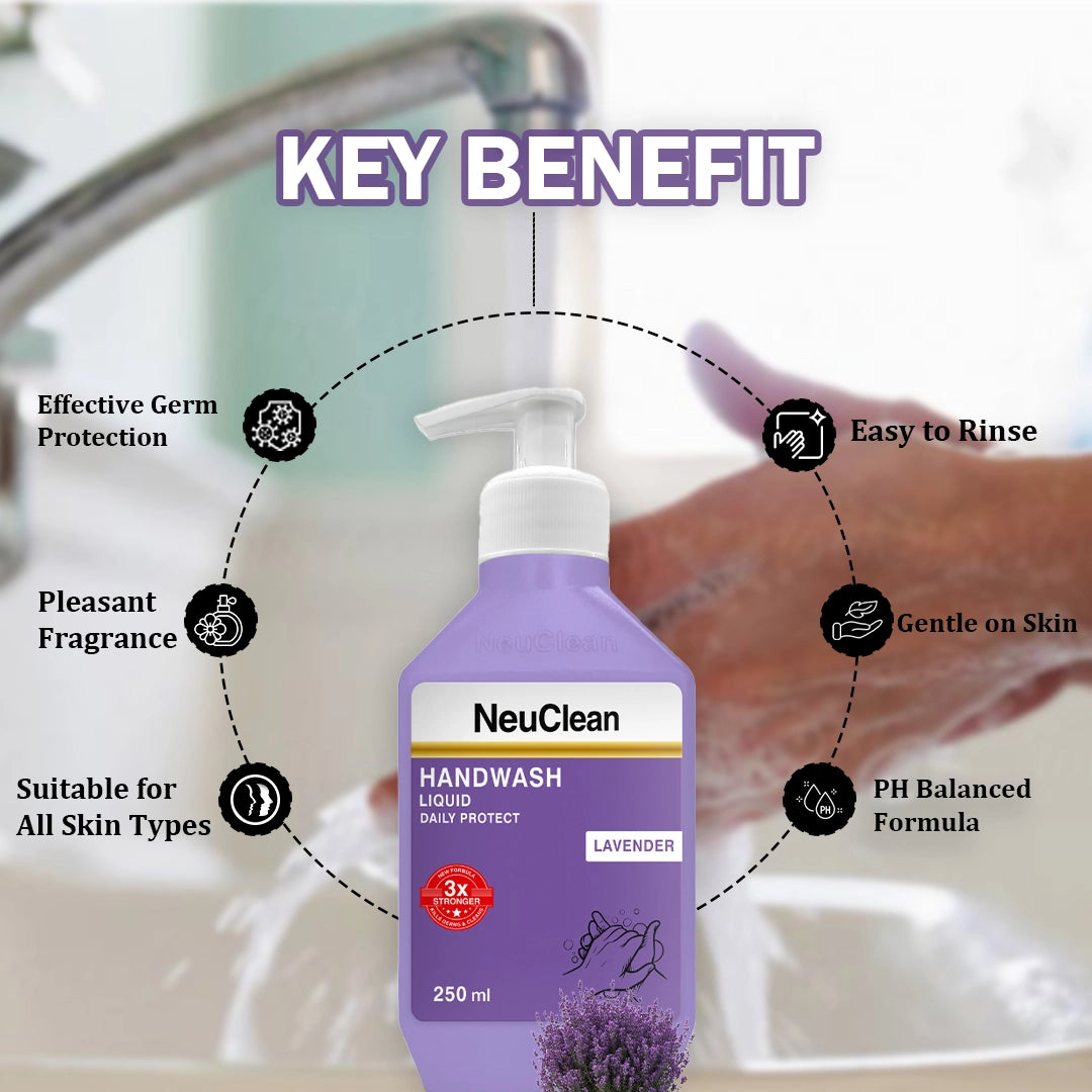 NEUCLEAN HANDWASH LIQUID DAILY PROTECT LAVENDER 250ML
