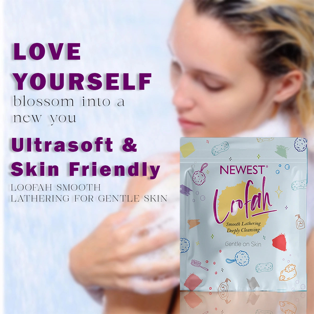NEWEST LOOFAH SMOOTH LATHERING FOR GENTLE SKIN