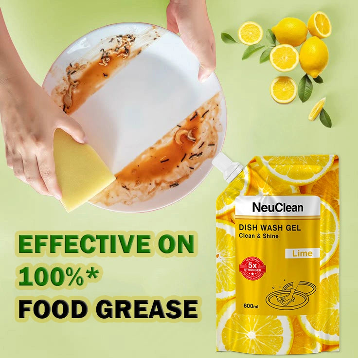 NEUCLEAN DISH WASH GEL LIME REFILLER PACK 600ML