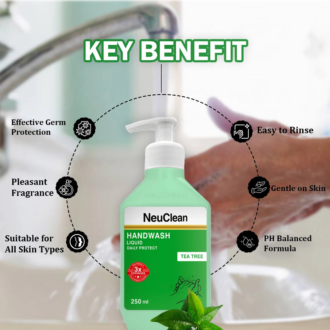 NEUCLEAN  HANDWASH LIQUID DAILY PROTECT TEA TREE 250ML