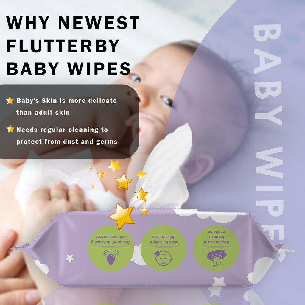 NEWEST FLUTTERBY BABY WIPES (60 PULLS)