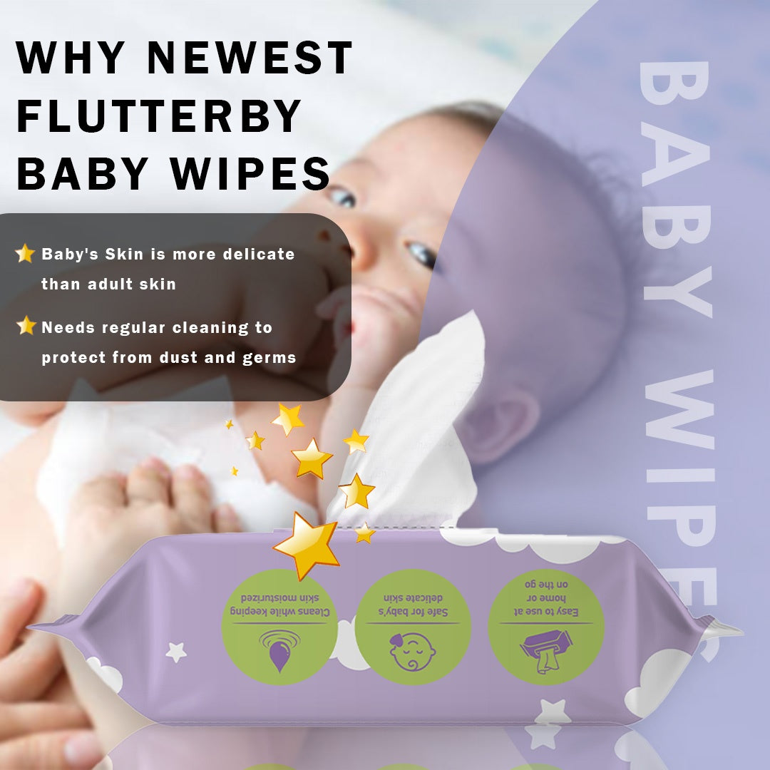 NEWEST FLUTTERBY BABY WIPES (60 PULLS)