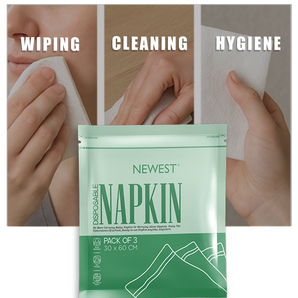 NEWEST DISPOSABLE NAPKIN PACK OF 3 (30X60 CM)