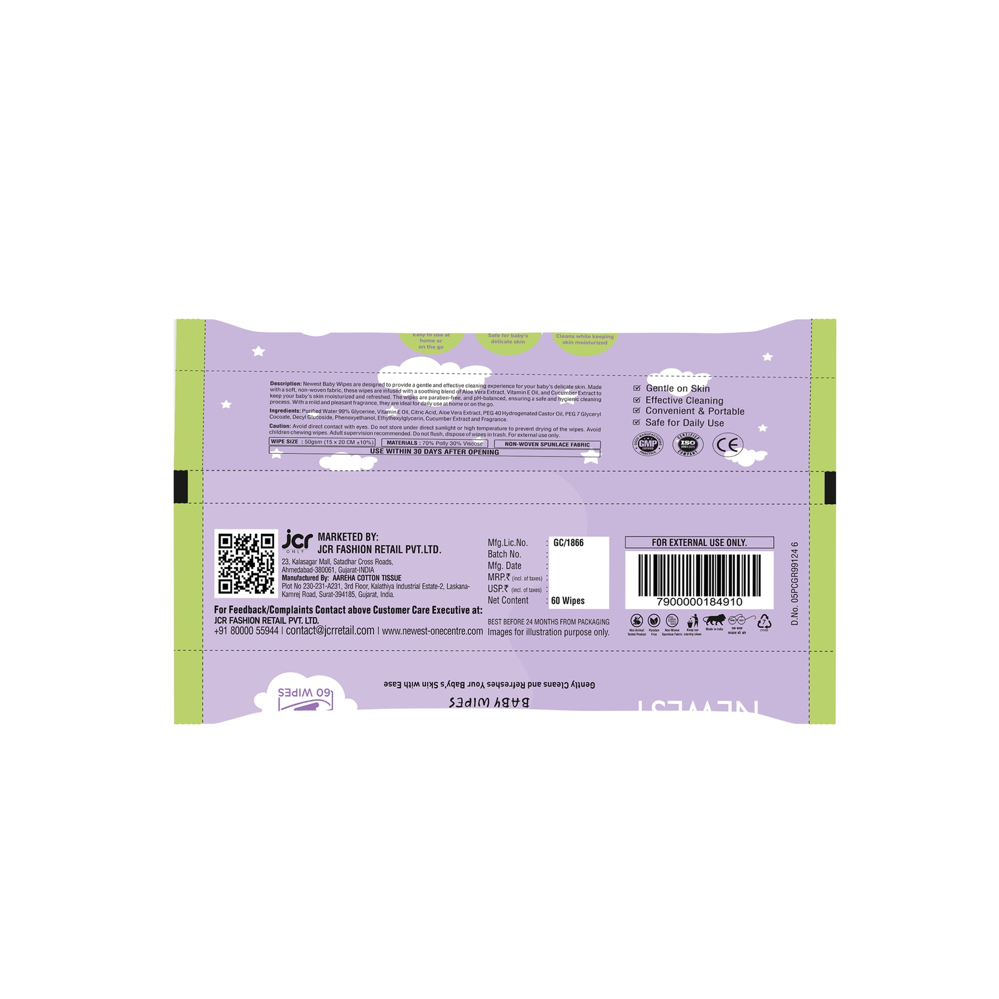 NEWEST FLUTTERBY BABY WIPES (60 PULLS)