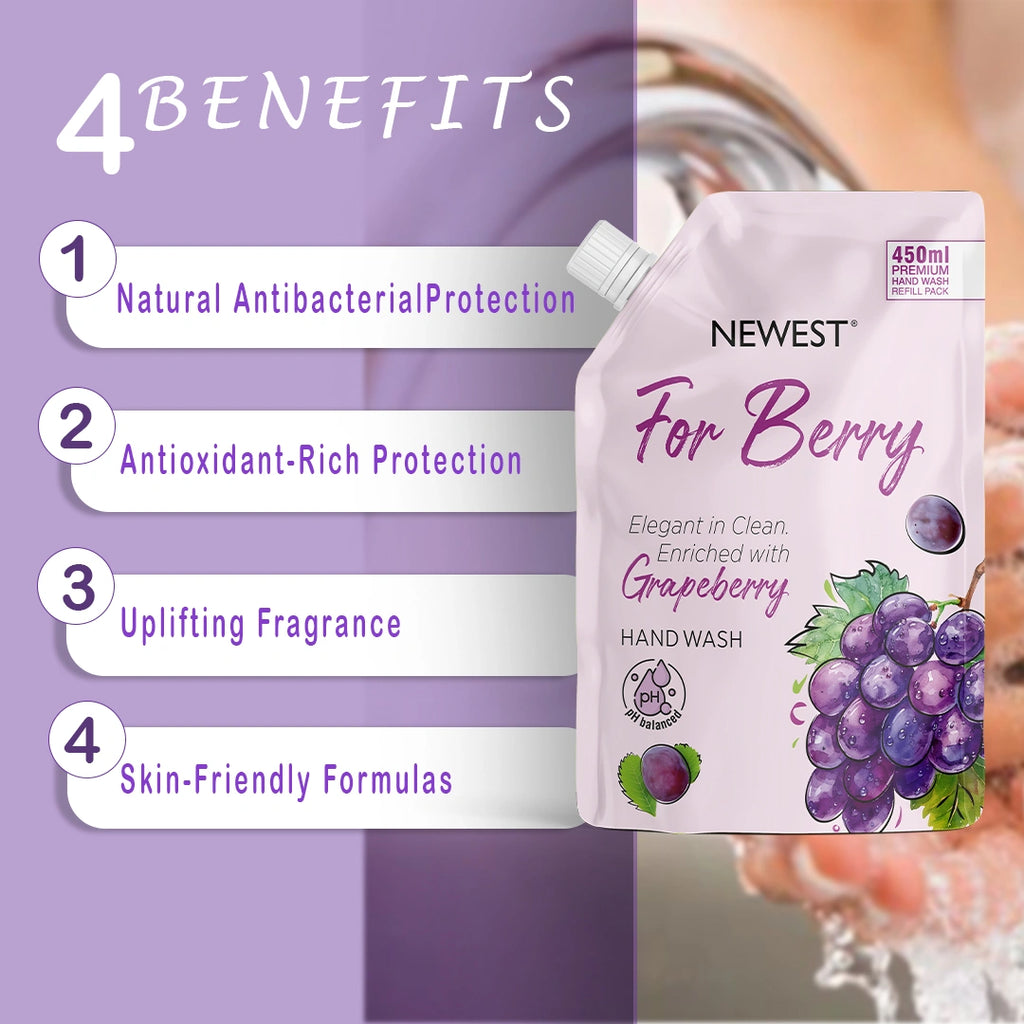 NEWEST FOR BERRY GRAPEBERRY HANDWASH REFILL PACK (450 ML)