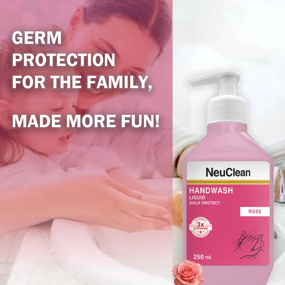 NEUCLEAN HANDWASH LIQUID DAILY PROTECT ROSE 250ML