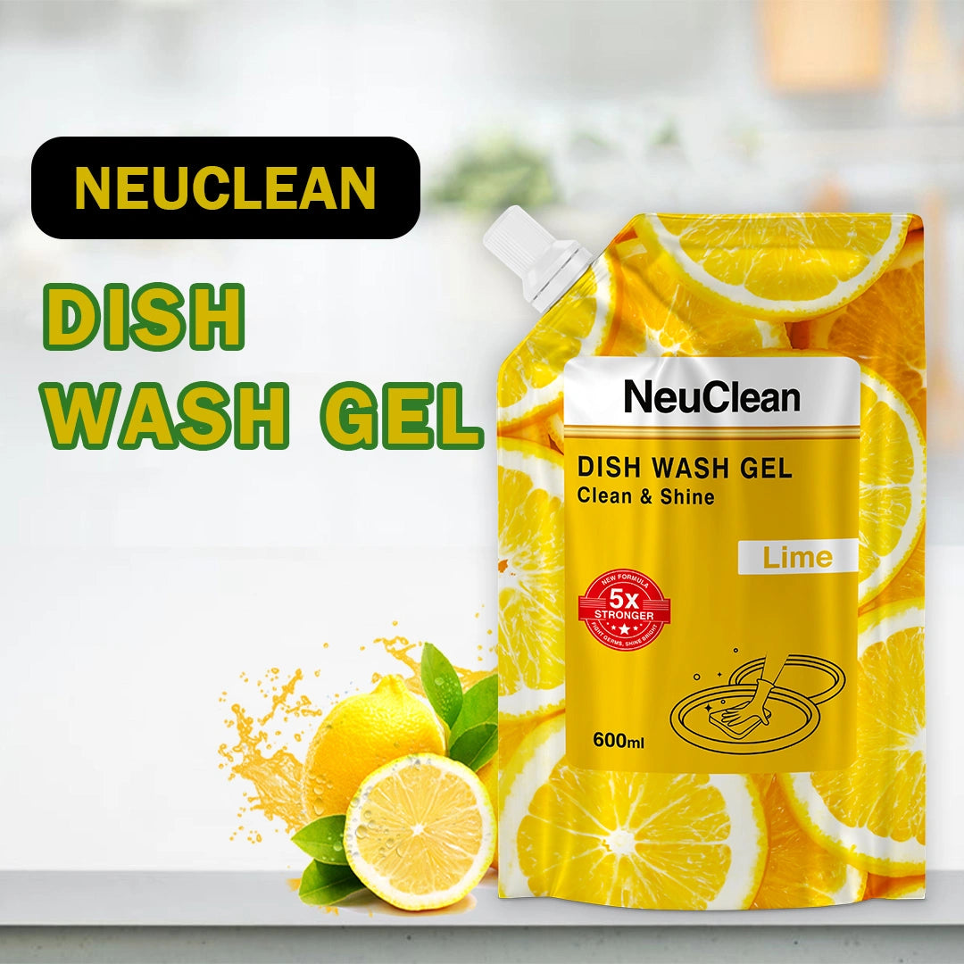 NEUCLEAN DISH WASH GEL LIME REFILLER PACK 600ML