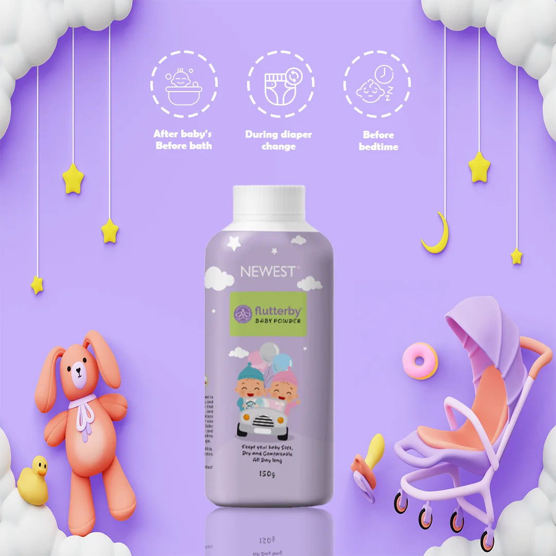 NEWEST FLUTTERBY BABY POWDER 150G