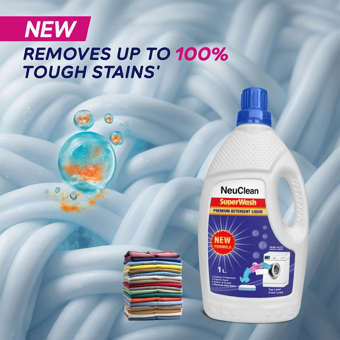 NEUCLEAN SUPER WASH LIQUID DETERGENT 1 LTR