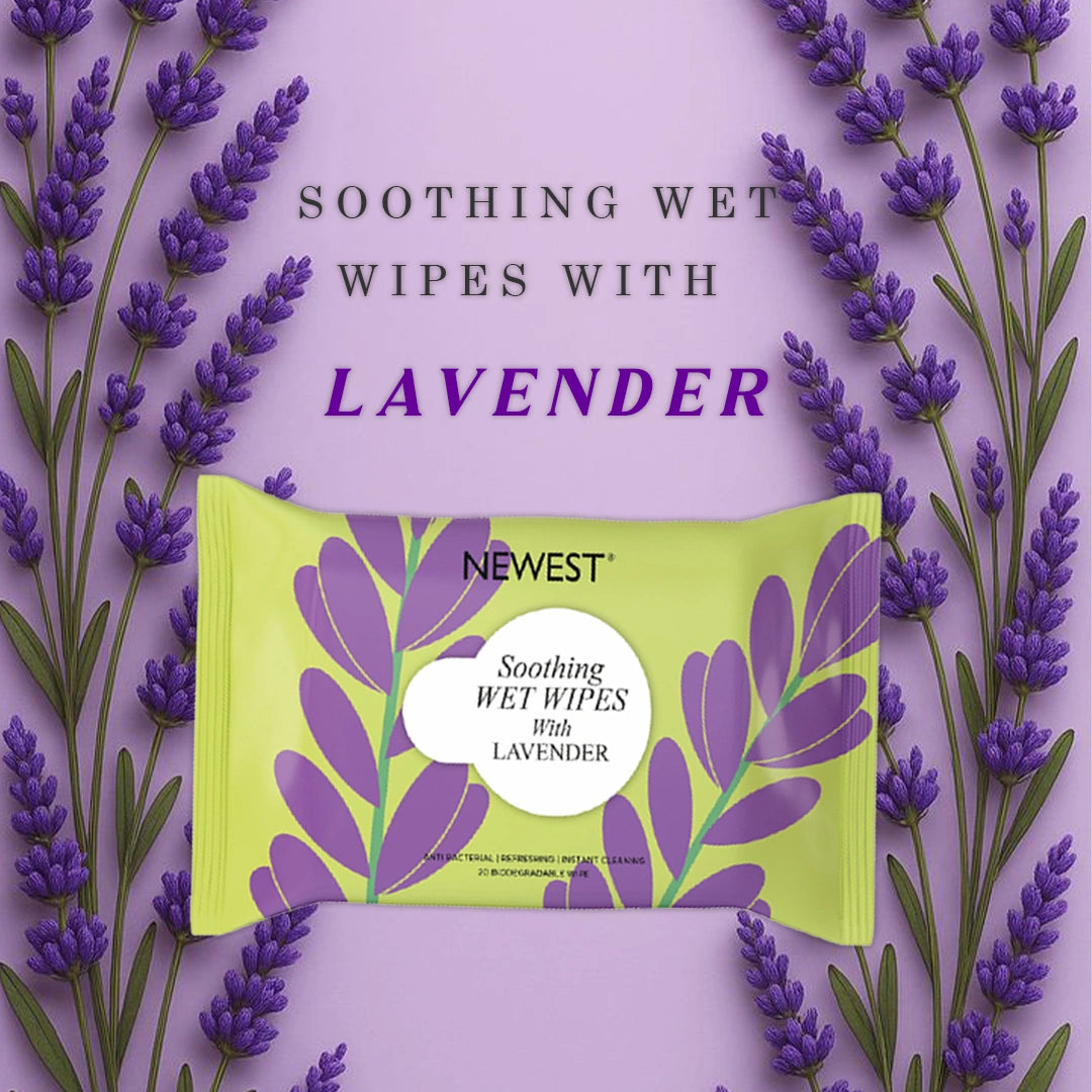 NEWEST SOOTHING WET WIPES WITH LAVENDER - 20 PULLS