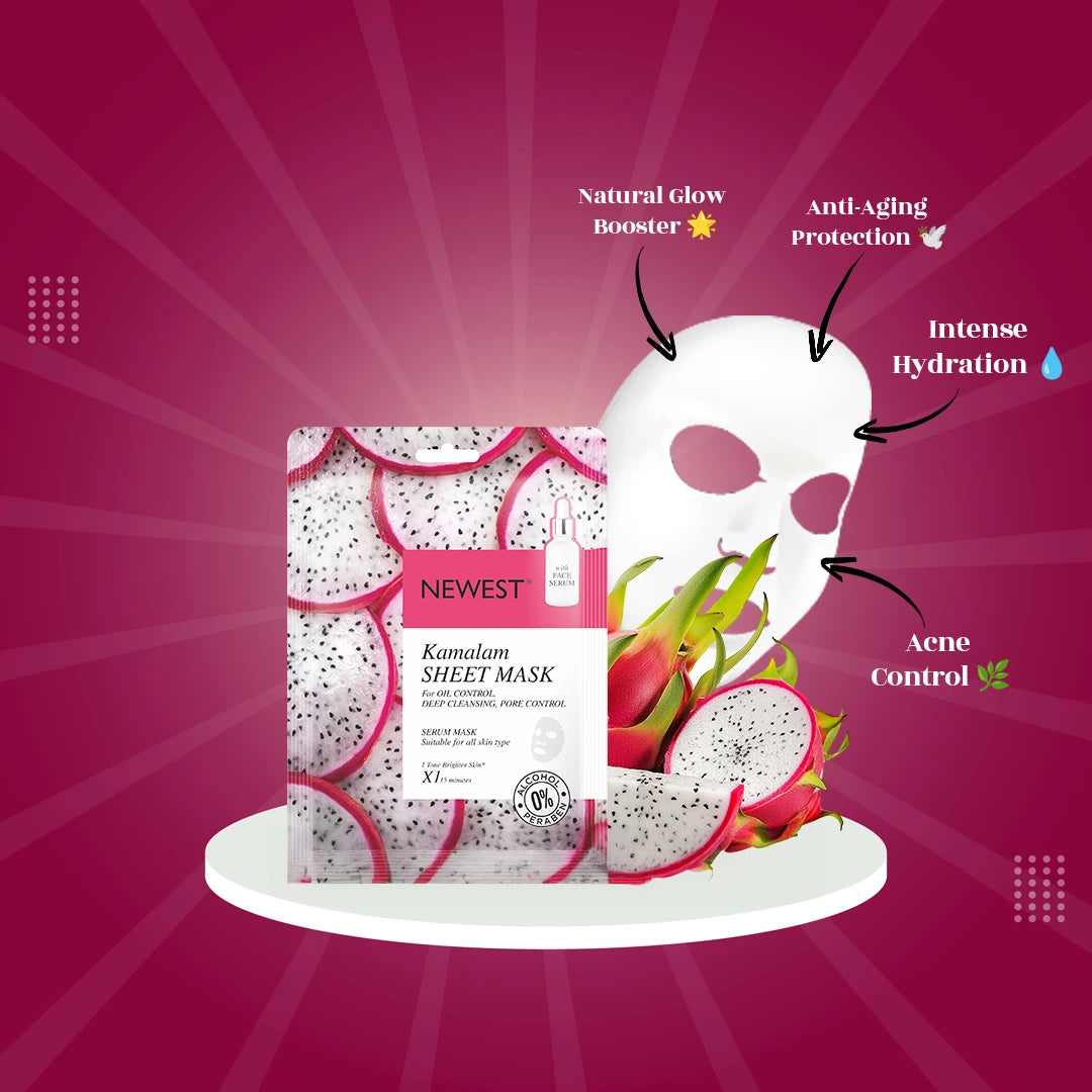 NEWEST DRAGON FRUIT SHEET MASK WITH EXTRA SERUM