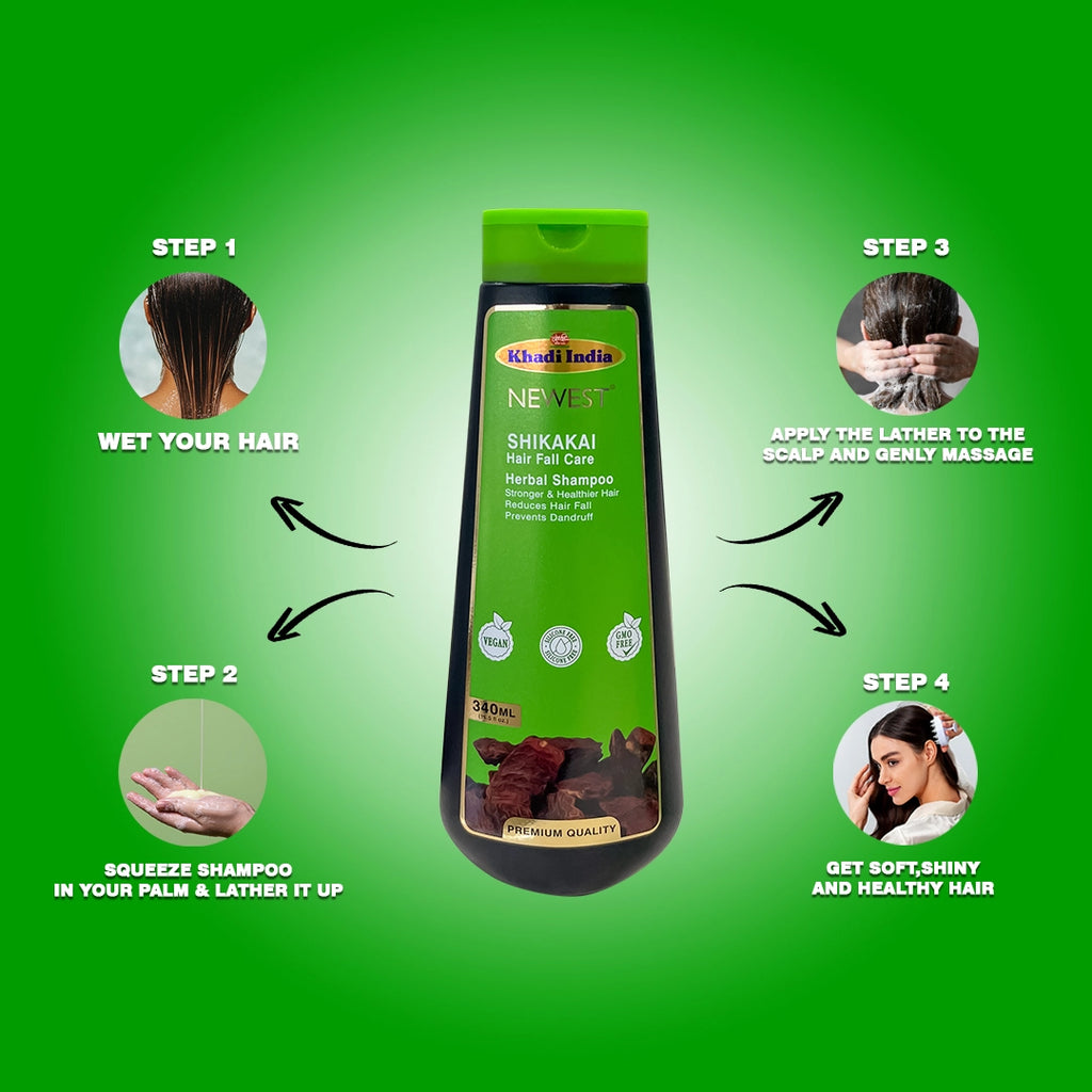 NEWEST SHIKAKAI HAIR FALL CARE HERBAL SHAMPOO 340ML