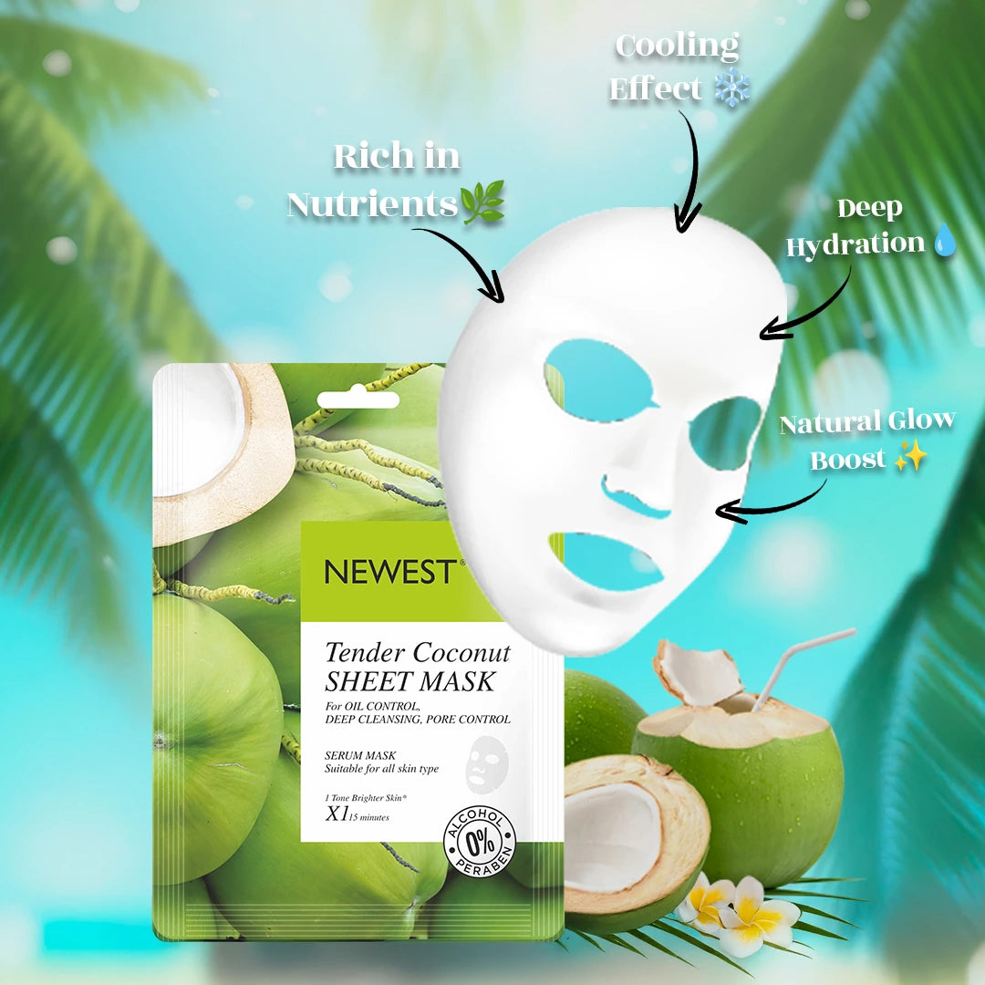 NEWEST TENDER COCONUT SHEET MASK WITH EXTRA SERUM