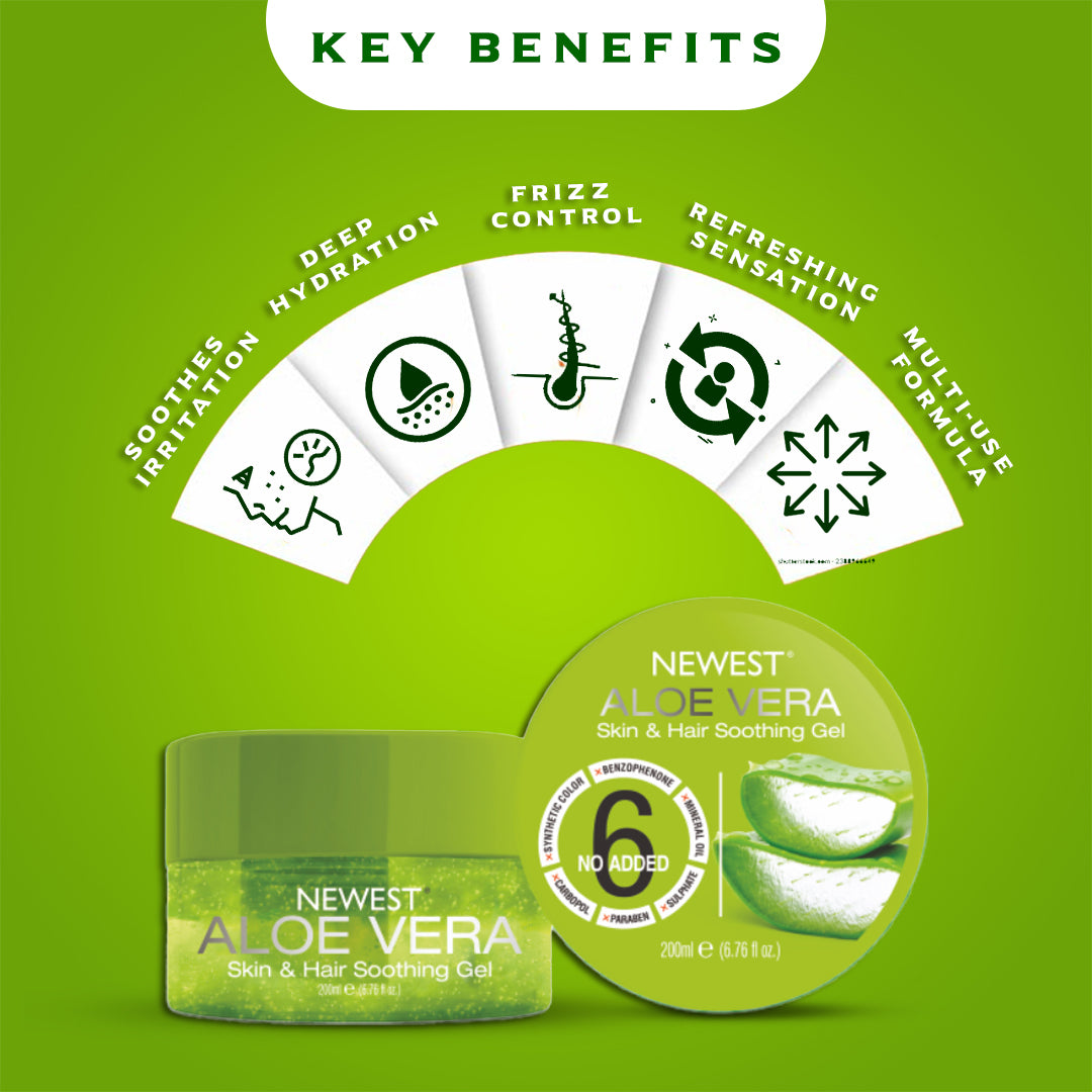NEWEST ALOE VERA SKIN & HAIR SOOTHING GEL 200ML