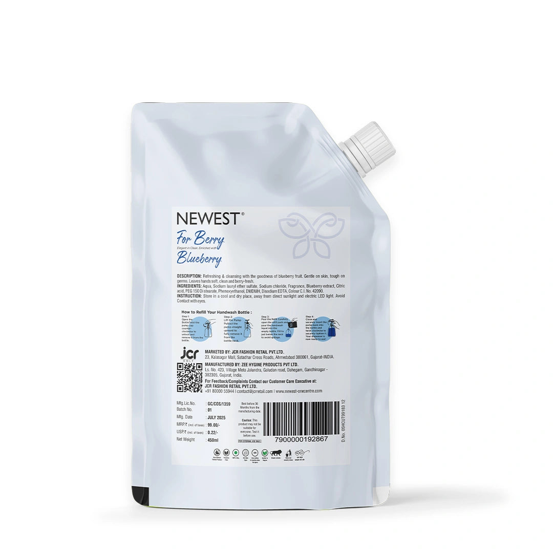 NEWEST FOR BERRY BLUEBERRY HANDWASH REFILL PACK (450 ML)