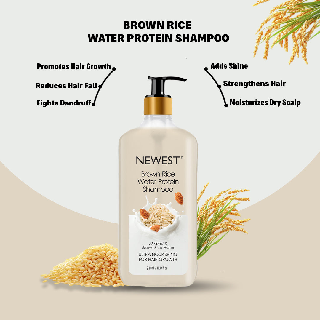 NEWEST BROWN RICE WATER PROTEIN SHAMPOO 200ML