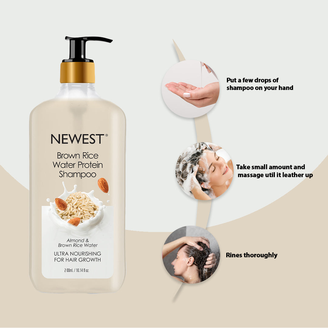 NEWEST BROWN RICE WATER PROTEIN SHAMPOO 200ML