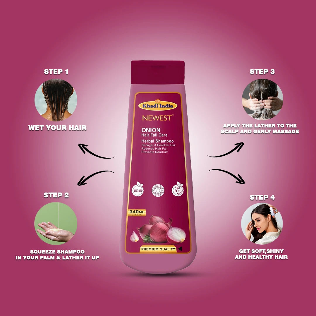 NEWEST ONION HAIR FALL CARE HERBAL SHAMPOO 340ML