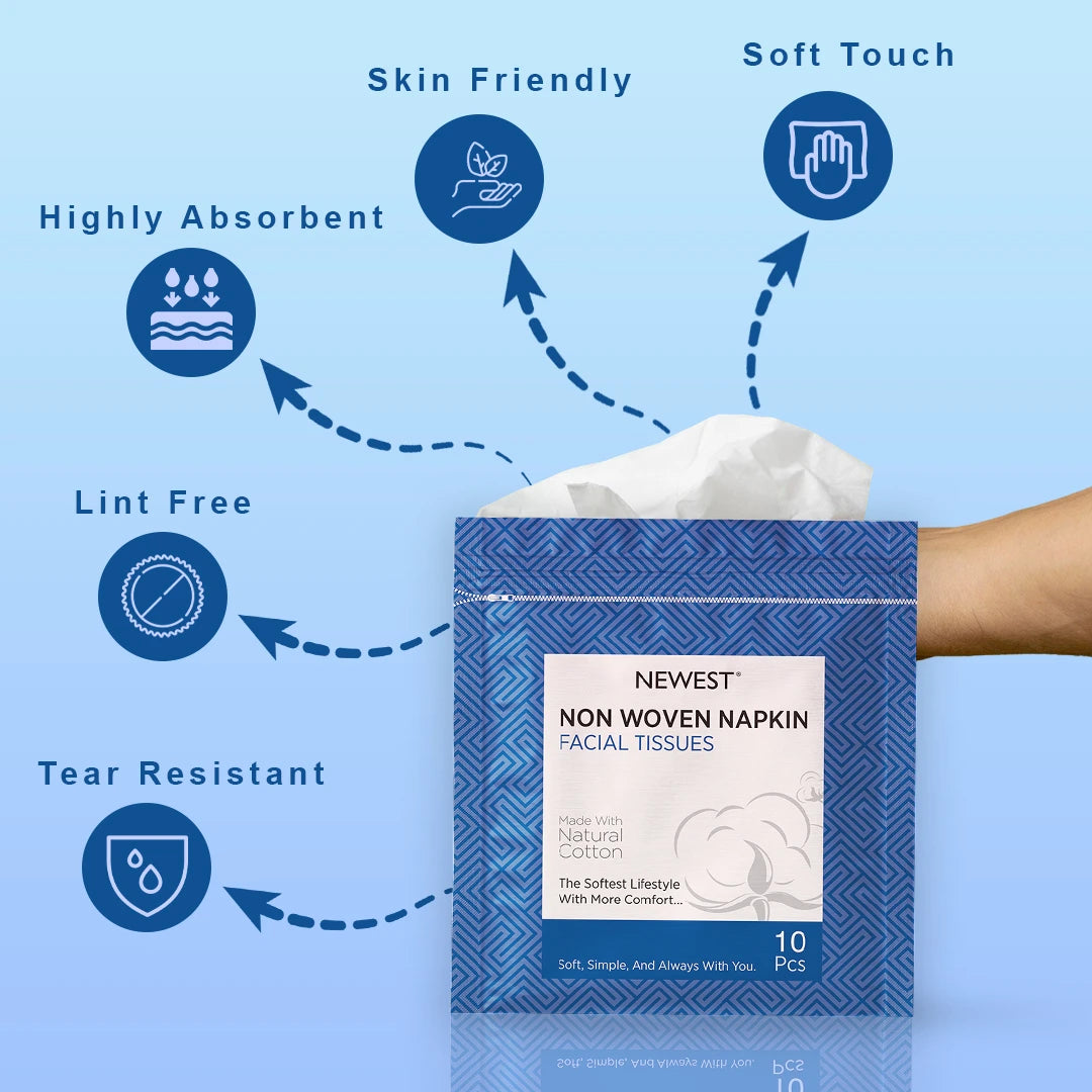 NEWEST NON WOVEN NAPKIN FACIAL TISSUE-(10 PCS)