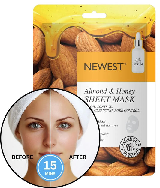 NEWEST ALMOND & HONEY SHEET MASK WITH EXTRA SERUM