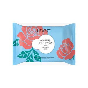 NEWEST SOOTHING WET WIPES WITH AMERICAN ROSE - 20 PULLS