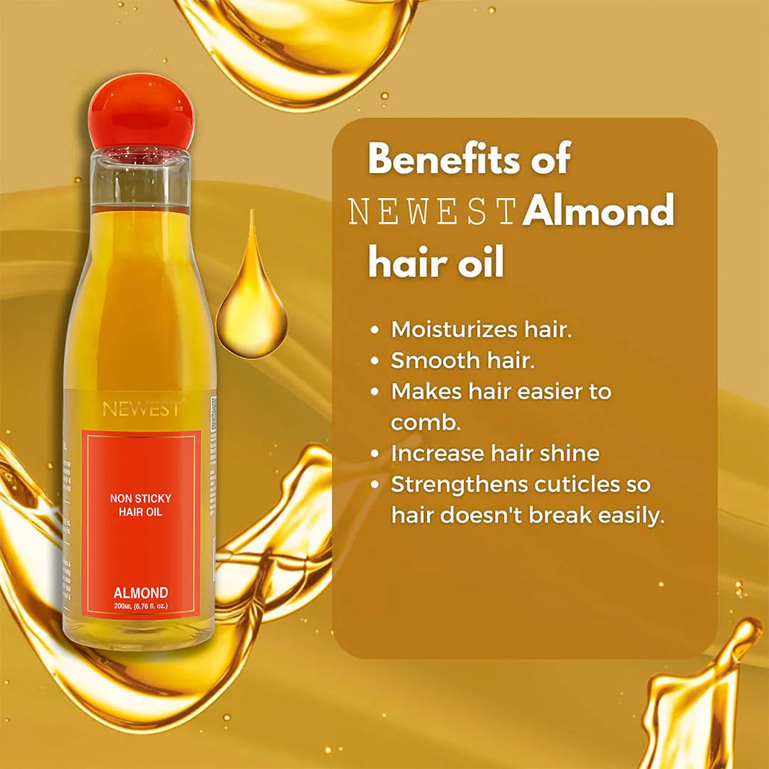 NEWEST NON STICK HAIR OIL ALMOND 200ML