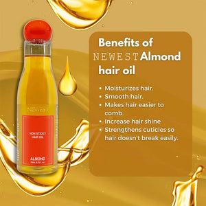 NEWEST NON STICK HAIR OIL ALMOND 200ML
