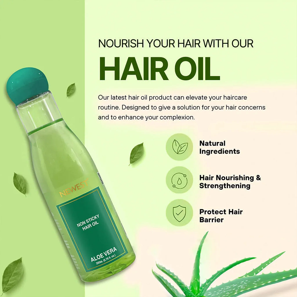 NEWEST NON STICK HAIR OIL ALOE VERA 200ML