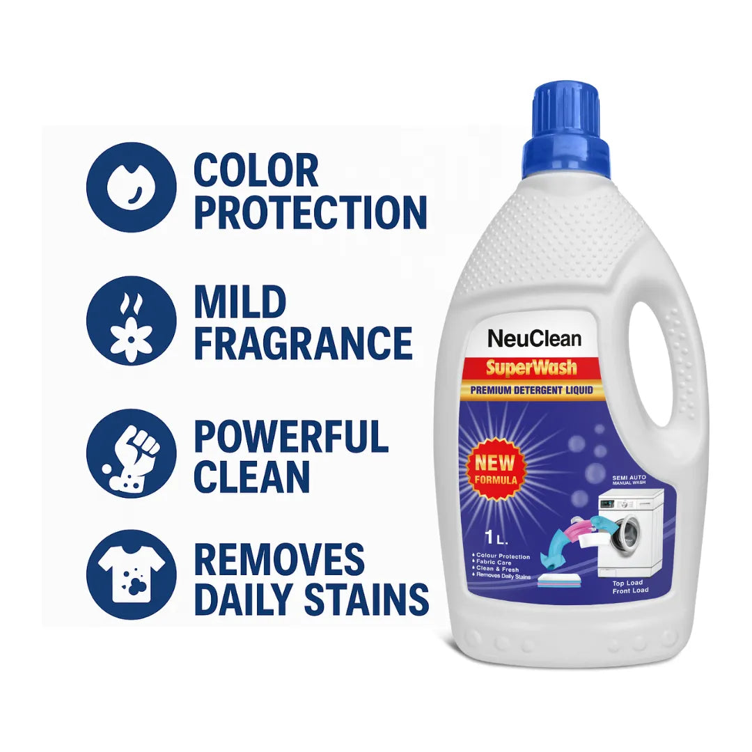 NEUCLEAN SUPER WASH LIQUID DETERGENT 1 LTR