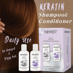 NEWEST DAILY USE KERATIN SHAMPOO & CONDITIONER (30ML X 2)