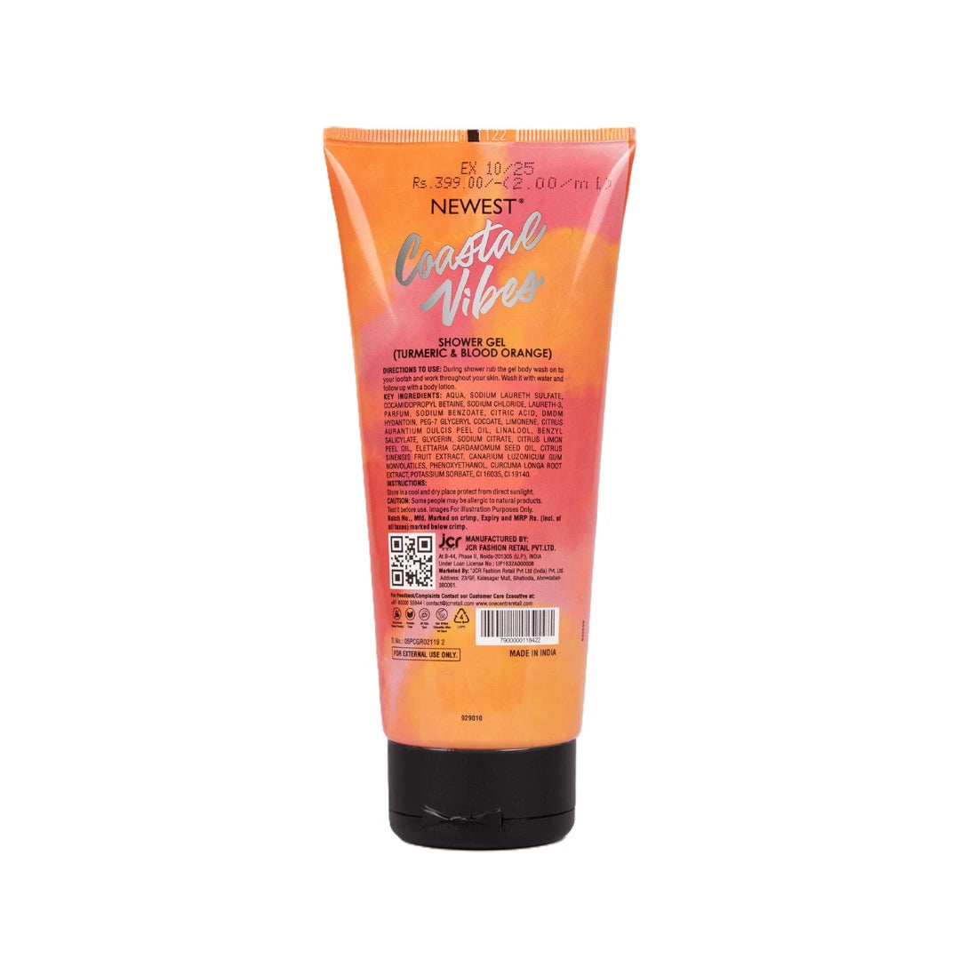 NEWEST COASTAL VIBES BLOOD ORANGE & TURMERIC SHOWER GEL 200ML