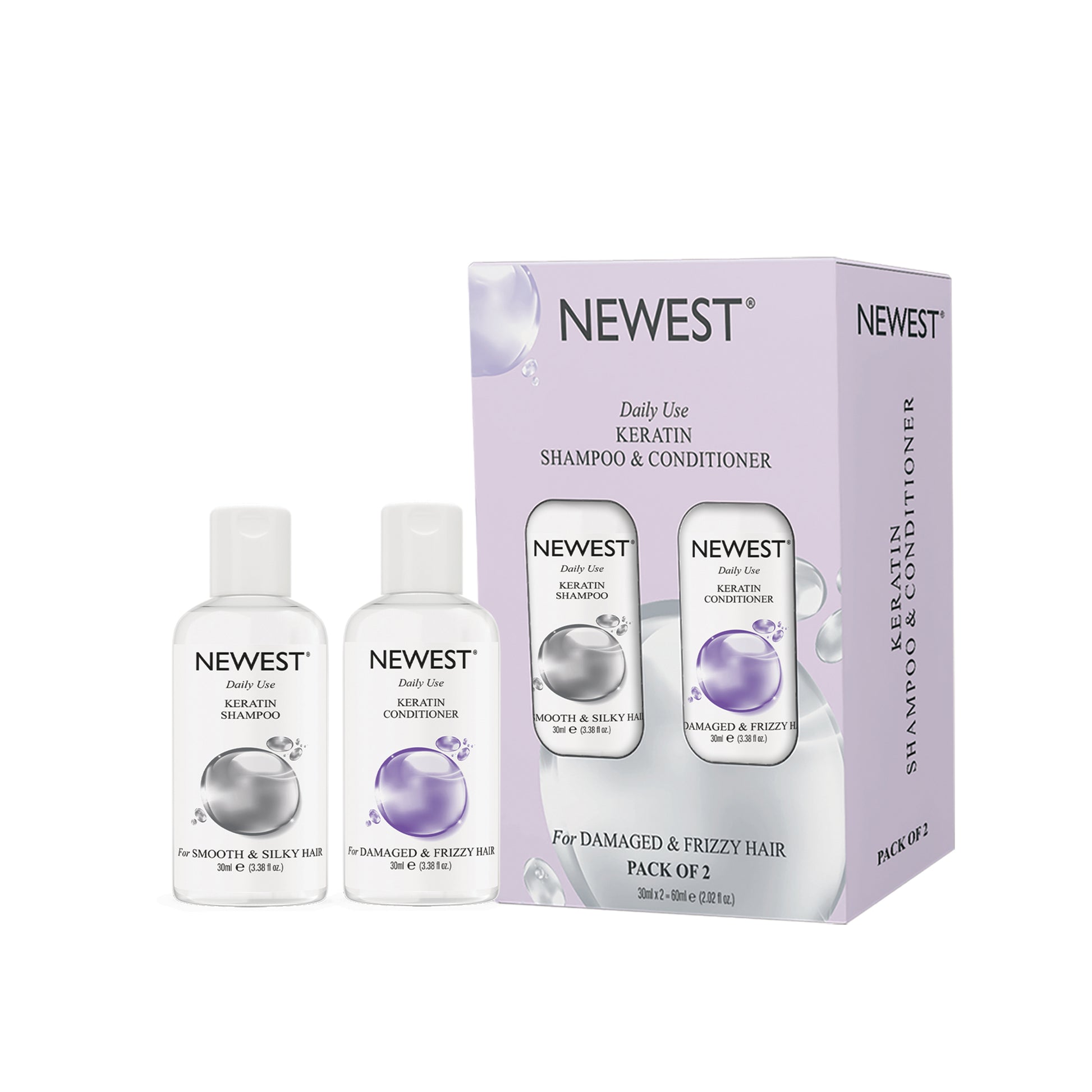 NEWEST DAILY USE KERATIN SHAMPOO & CONDITIONER (30ML X 2)