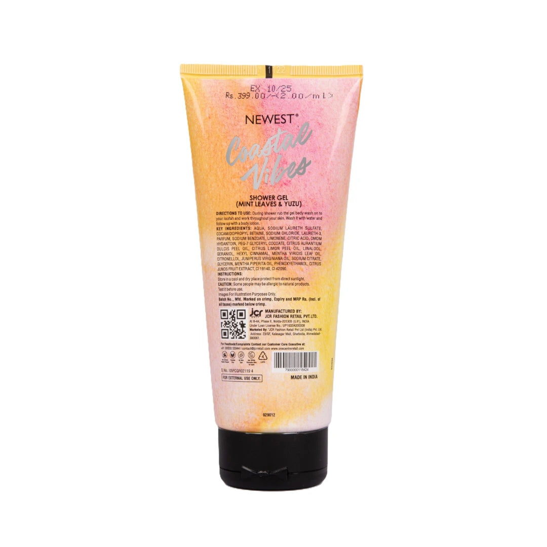 NEWEST COASTAL VIBES YUZU & MINT LEAVES SHOWER GEL 200ML