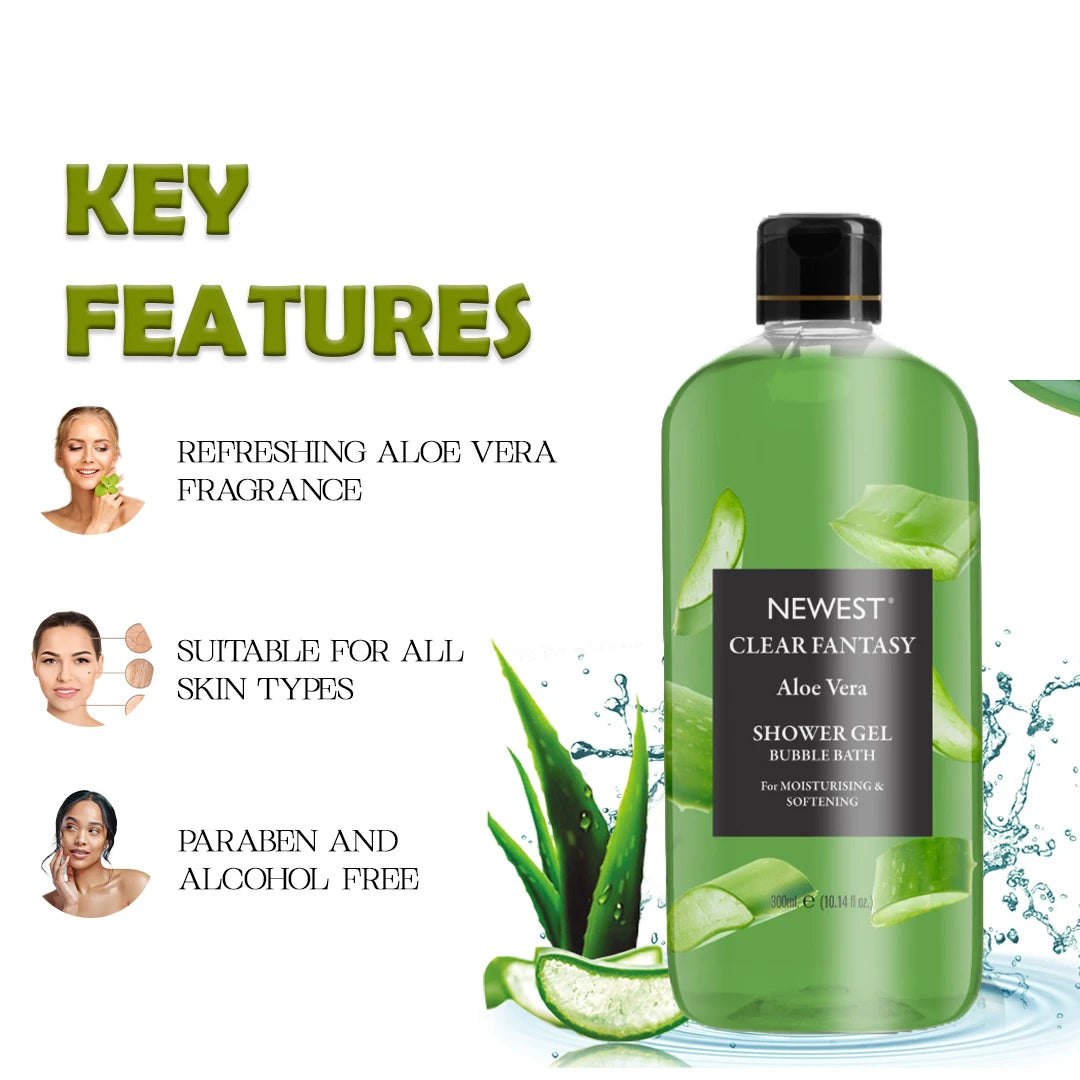 NEWEST CLEAR FANTASY ALOVERA SHOWER GEL 300ML